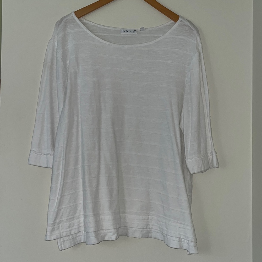 3/4 Sleeve habitat shirt. 100% cotton.